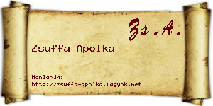 Zsuffa Apolka névjegykártya